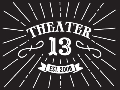 Theater13 Logo black and white film logo theater type typography vintage