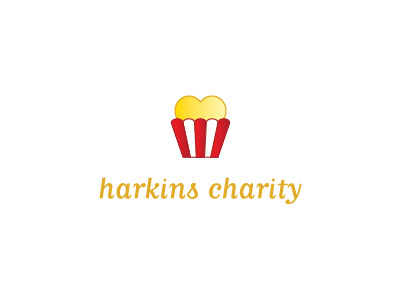 Harkins Charity (concept 1) charity film heart logo love movie nonprofit popcorn theater