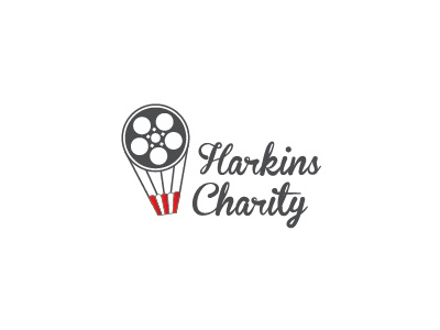 Harkins Charity (concept 2) balloon charity film fly hot air balloon logo movie nonprofit popcorn theater