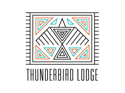 Thunderbird Lodge logo bird branding design indian lodge logo nativa american native navajo rug symbols thunderbird
