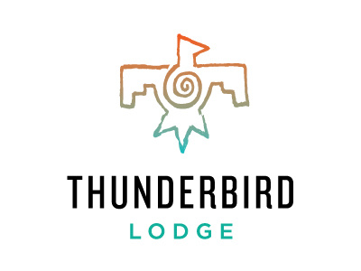 Thunderbird Lodge logo bird branding design drawing gradient handmade indian lodge logo native american symbolism thunderbird