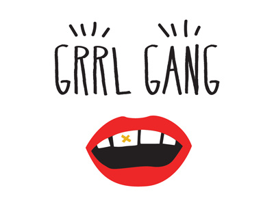 GRRL GANG badass bitches branding design feminism gang girl logo women