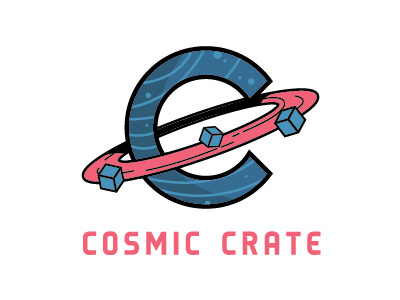 Cosmic Crate branding c cosmic crate logo planet redesign space