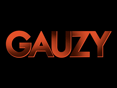 GAUZY 80s branding gauzy gradient label logo music record type typography