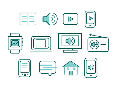 Icons for the Public Media Platform iconography icons illustration