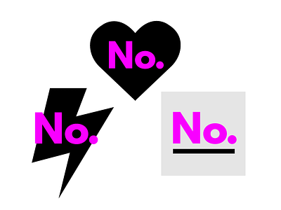 Just Say No (3 ways) activism icons minimalist politics protest resist typography