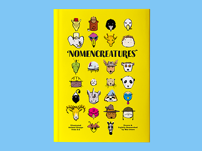 Nomencreatures Book Cover animal art animal illustration book cover book design bright illustrations