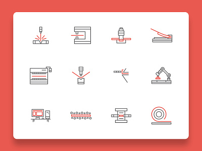 Metal processing icons custom icons design icons iconset metal vector web icons