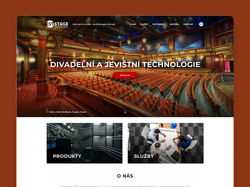 Minimalist stage technology website