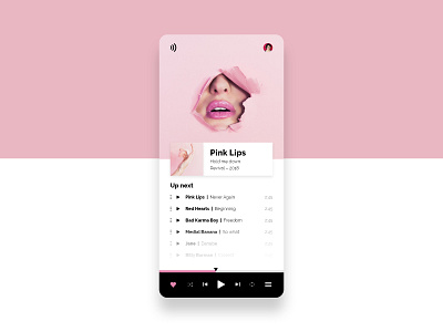 DailyUI 009 – Music Player app app design appdesign audio audio app daily ui dailyui music music app pink playlist