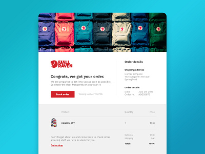 DailyUI 017 - Email receipt