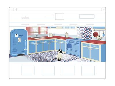 Illustration for web adobeillustator flat illustration vector web ad website