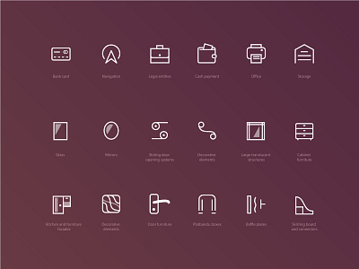 Icons set for the DSK-doors flat icon icon design icon set icons illustrator sign simple ui vector webdesign webicons website