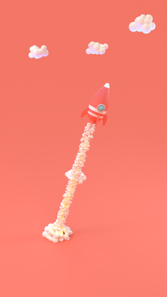 Rocket blender blender3d cartoon enviroment illustration low poly minimalism rocket sky space