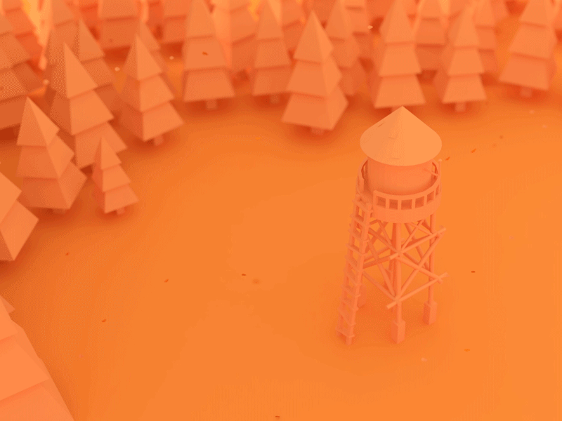 Water animation blender blender3d cartoon enviroment forest illustration low poly minimalism tower water water tower