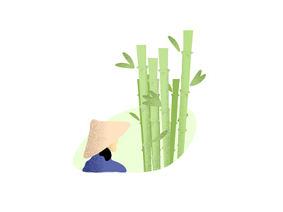 Bamboo bamboo character clean design flat illustration logo minimalism person vector