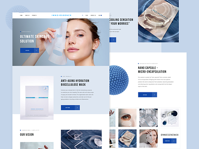 InnoEssence™ colors design innovation inspiration minimal skincare ux design web design webdesign website