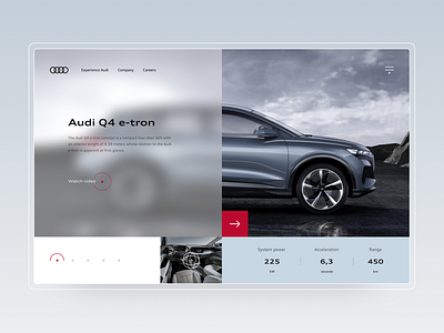 Audi Q4 e-tron concept car colors concept graphicdesign inspiration minimal ux design web web design webdesign website