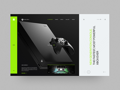 Xbox Series X clean colors concept console design inspiration layout minimal modern product trend typography ui uidesign ux uxdesign web webdesign xbox