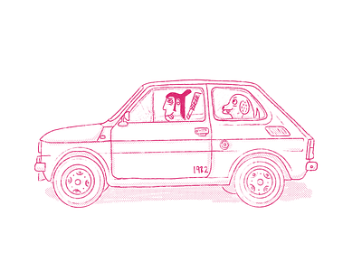 Fiat 126p 126p. samurai dog