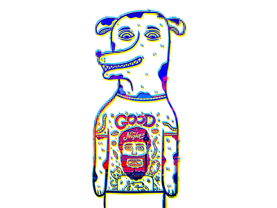 Trippy Dog berlin cyberpunk dog glitch good night trippy