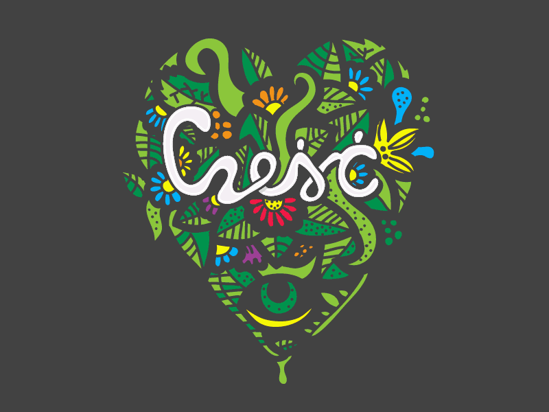 Czesc Flower Leaf Heart animation czesc flower heart hello leaf