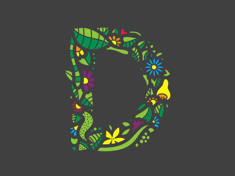 D hue change 36daysoftype d flowers hue letter