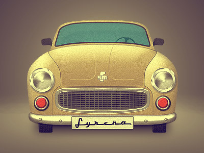 Syrena car icon retro syrena vintage