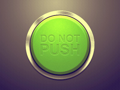 Do Not Push Button button green metal plastic push retro