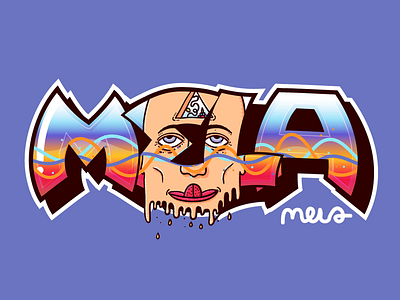 Mela desert face graffiti lettering typography urban