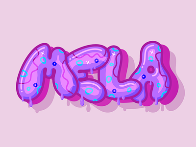 Mela bubble bubble graffiti art lettering typography