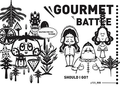 Gourmet battle 美食大作战 app branding character clean design flat graphic design illustration web