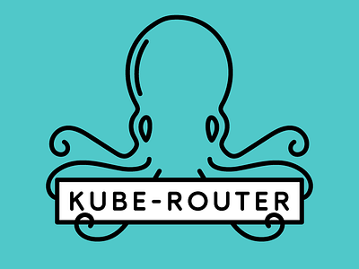 Kube-Router Logo branding logo logo design monoline octopus