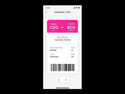 Daily UI 024 - Boarding Pass