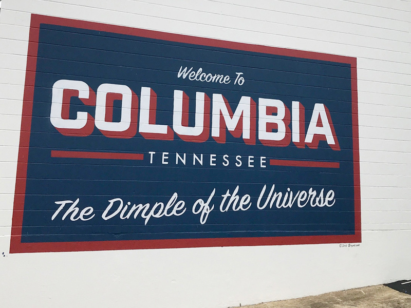 Typographic mural in Columbia, Tennessee lettering signpainting typography mural