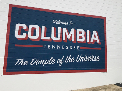 Typographic mural in Columbia, Tennessee