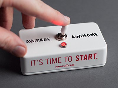 Average > Awesome Switch Box awesome inspiration jon acuff pedal product start book typography