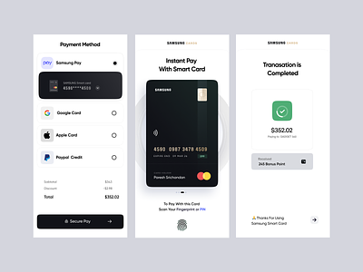 Samsung Wallet Concept atm card credit card checkout crypto wallet designinspiration minimal minimalistic payment app payment method ui uiux design uiuxdesign visual design wallet