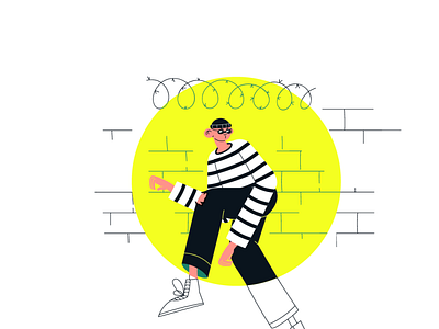 Thief🚨 404 adobe illustrator characterdesign concept flat illustration ui vector website