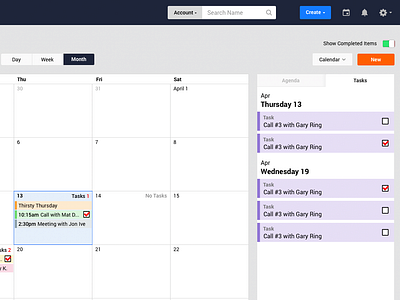 CRM Calendar agenda calendar crm product design ui ui design ux design