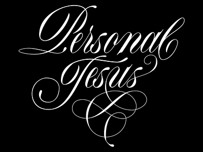 Personal Jesus calligraphy design lettering logo spencerian typography