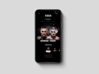 Conor McGregor mobile version animation adobe xd animation design mock up ui website concept