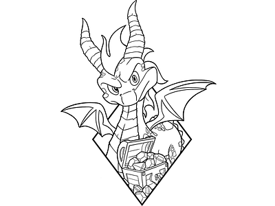 Spyro Neo school Tattoo Lineart