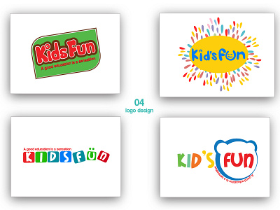 Kids Fun School Logo Design animation branding clean design flat icon illustration illustrator logo typography ui vector web