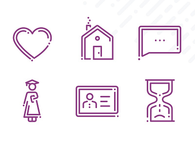 Frontline Icons | Part 1 chat education heart house icon icon set line icon school time