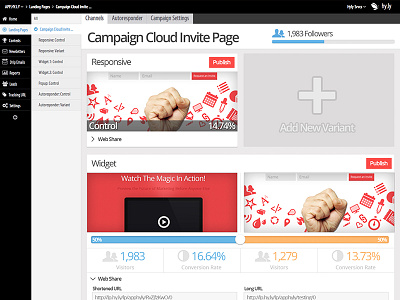 Campaign Ab Layout ab test analytics campaign cloud cloud cms landing page marketing platform ui