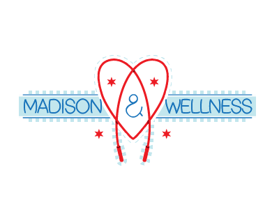 Madison & Wellness 2 color branding icon identity illustration logo vector