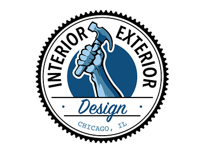 Interior Exterior Design 4color Version apparel bags branding icon identity illustration logo t shirts vector