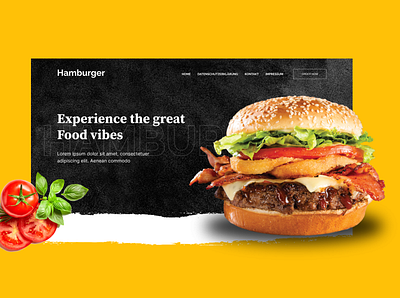 Restaurant Home page banner burger figmadesign