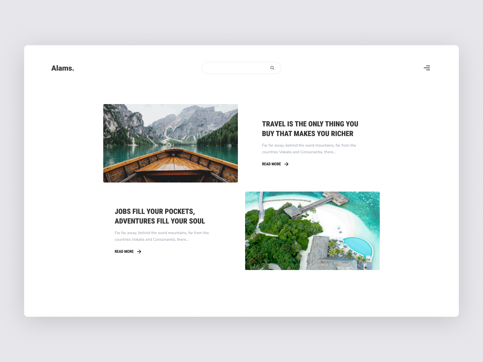 Alams series - Blog Card by Noveriza Puja K on Dribbble